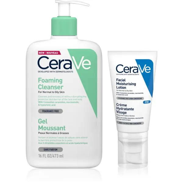 CeraVe CeraVe Cleansers Foaming Cleanser set za normalno i masno lice