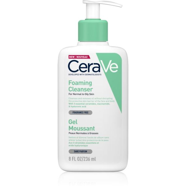 CeraVe CeraVe Cleansers pjenasti gel za čišćenje za normalno i masno lice 236 ml