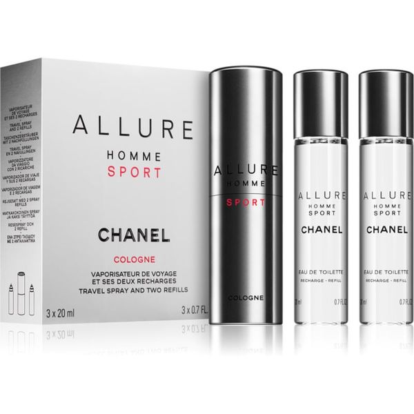 Chanel Chanel Allure Homme Sport Cologne kolonjska voda (1x punjiva + 2x punjenje) za muškarce 2x20 ml