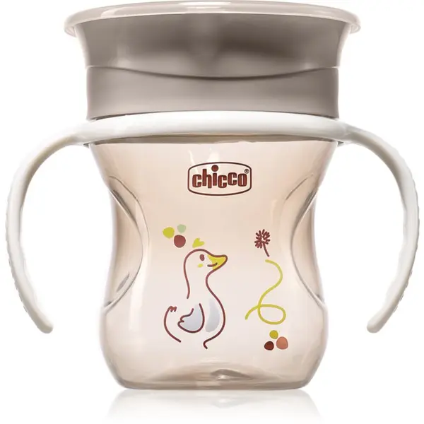 Chicco Chicco 360 Perfect X 12m+ šalica za učenje pijenja s ručkama Grey 200 ml