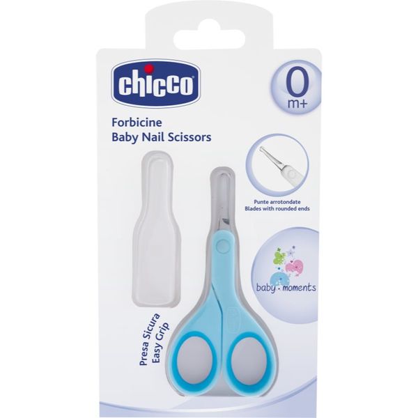 Chicco Chicco Baby Moments dječje škarice za nokte sa zaobljenim vrhom 0m+ Blue 1 kom