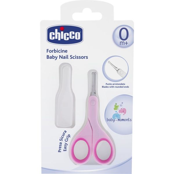 Chicco Chicco Baby Moments dječje škarice za nokte sa zaobljenim vrhom 0m+ Pink 1 kom