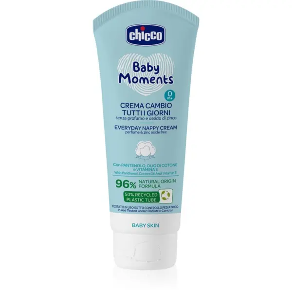 Chicco Chicco Baby Moments Everyday Nappy Cream krema za svakodnevnu njegu dječje guze bez mirisa 100 ml