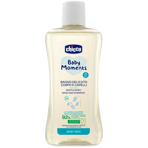 Chicco Chicco Baby Moments nježni šampon za djecu za kosu i tijelo 200 ml