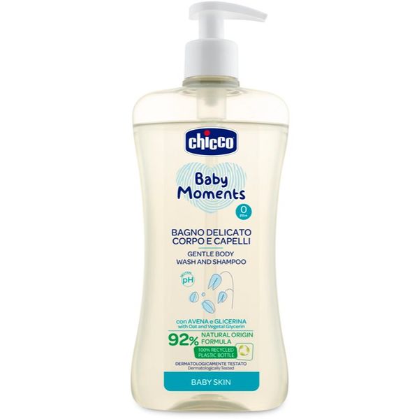 Chicco Chicco Baby Moments nježni šampon za djecu za kosu i tijelo 500 ml