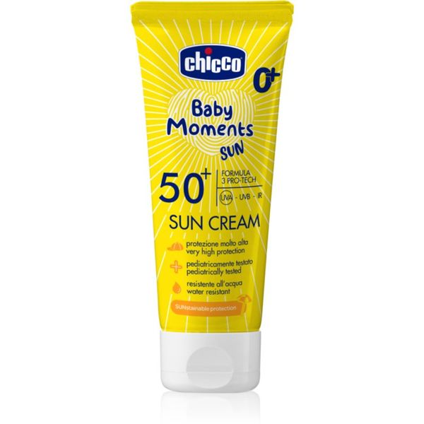 Chicco Chicco Baby Moments Sun krema za sunčanje SPF 50+ za djecu od rođenja 75 ml
