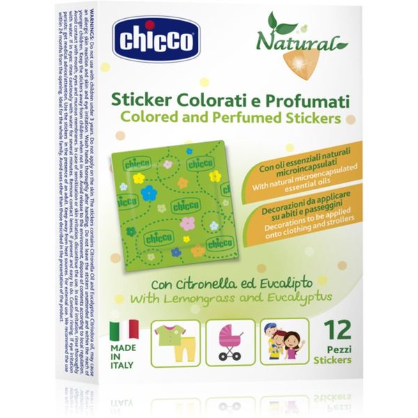 Chicco Chicco Natural Colored and Perfumed Stickers naljepnice protiv insekta 3 y+ 12 kom