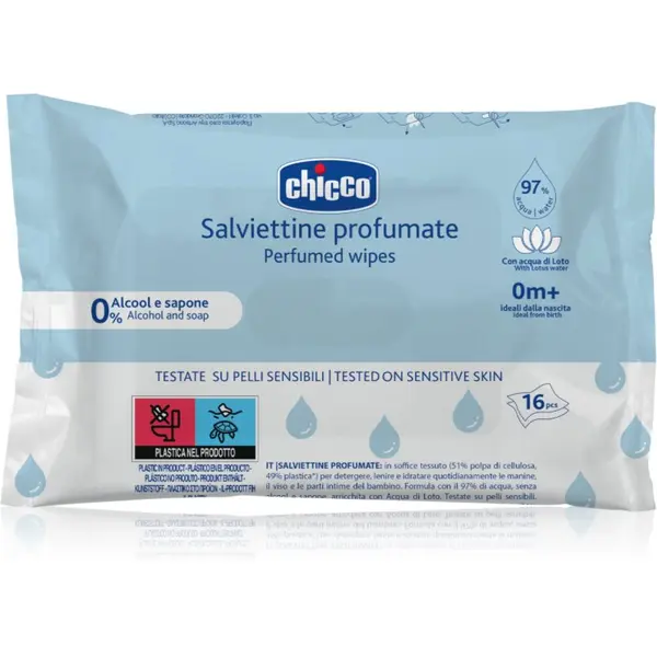 Chicco Chicco Perfumed Wipes 0m+ vlažne maramice za djecu blagog mirisa 16 kom
