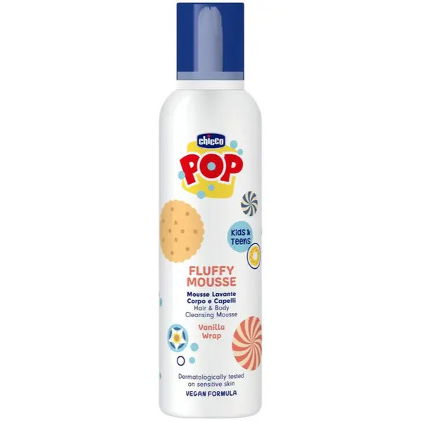 Chicco Chicco POP Fluffy Mousse Hair and Body pjena za tijelo i kosu Vanilla wrap 200 ml