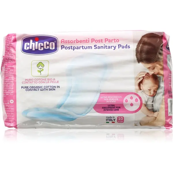 Chicco Chicco Postpartum Sanitary Pads 100% Pure Organic Cotton higijenski ulošci nakon poroda 10 kom