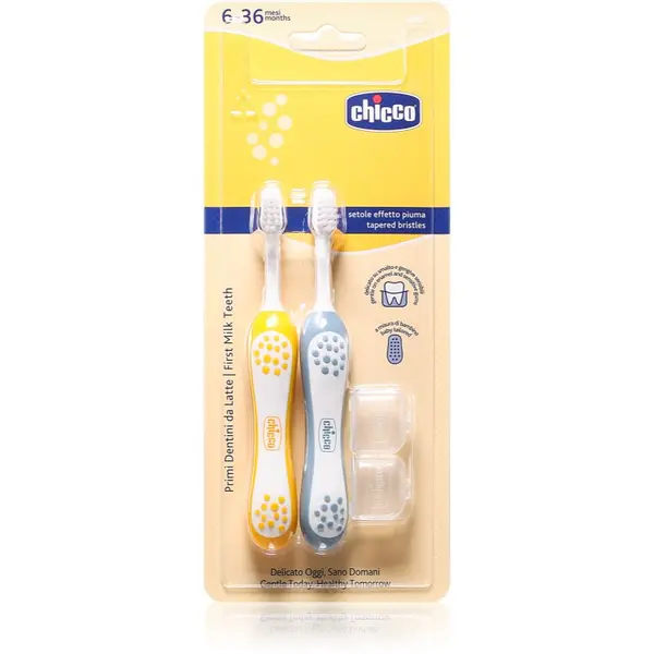 Chicco Chicco Toothbrush Set 6-36m dječja četkica za zube Indigo-Mustard