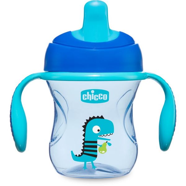 Chicco Chicco Train šalica za učenje pijenja s ručkama 6m+ Blue 200 ml