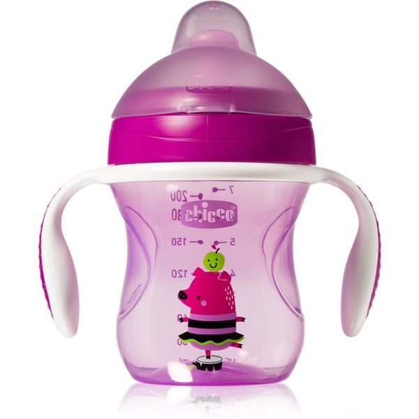 Chicco Chicco Training Cup Purple šalica za učenje pijenja s ručkama 6 m+ 200 ml
