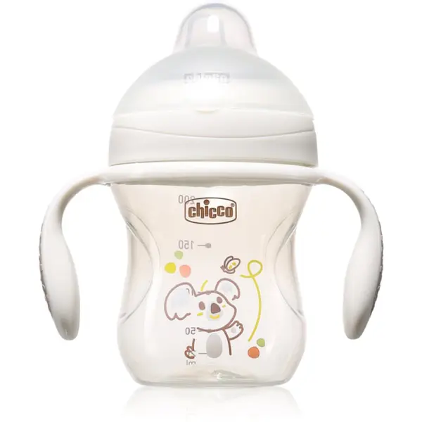 Chicco Chicco Transition Cup 4m+ šalica za učenje pijenja s ručkama Grey 200 ml