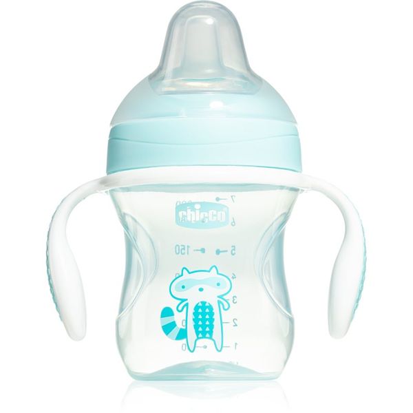 Chicco Chicco Transition Cup šalica za učenje pijenja s ručkama 4m+ Blue 200 ml
