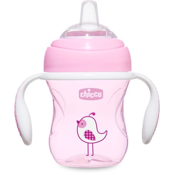 Chicco Chicco Transition šalica za učenje pijenja s ručkama 4m+ Pink 200 ml
