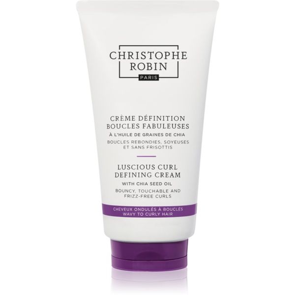 Christophe Robin Christophe Robin Luscious Curl Defining Cream with Chia Seed Oil krema za zaglađivanje za valovitu i kovrčavu kosu 150 ml