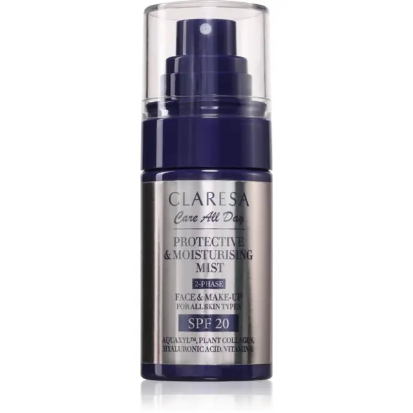 Claresa Claresa Care All Day Protective & Moisturising Mist sprej za fiksiranje šminke s hidratantnim učinkom SPF 20 50 ml
