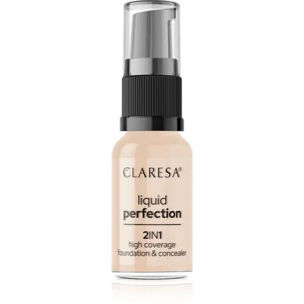 Claresa Claresa Liquid Perfection 2in1 puder s visokim prekrivanjem nijansa 102 Warm Medium 18 g