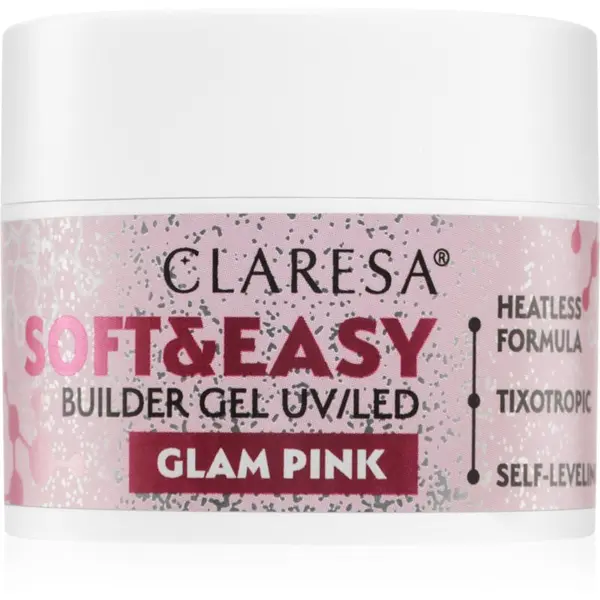 Claresa Claresa Soft&Easy Builder Gel bazni gel lak za nokte nijansa Glam Pink 12 g