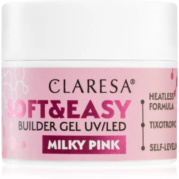 Claresa Claresa Soft&Easy Builder Gel bazni gel lak za nokte nijansa Milky Pink 12 g