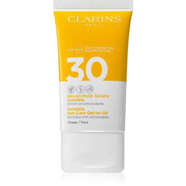 Clarins Clarins Invisible Sun Care Gel-to-Oil fluid za sunčanje za lice SPF 30 50 ml