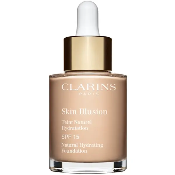 Clarins Clarins Skin Illusion Natural Hydrating Foundation posvjetljujući hidratantni puder SPF 15 nijansa 102.5C Porcelain 30 ml
