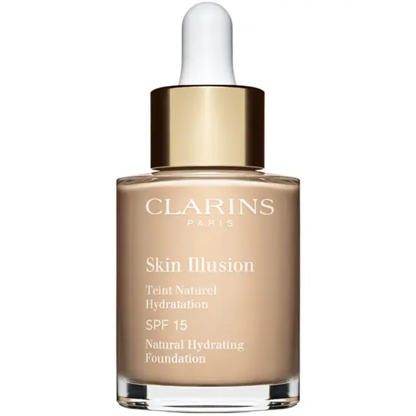 Clarins Clarins Skin Illusion Natural Hydrating Foundation posvjetljujući hidratantni puder SPF 15 nijansa 105N Nude 30 ml