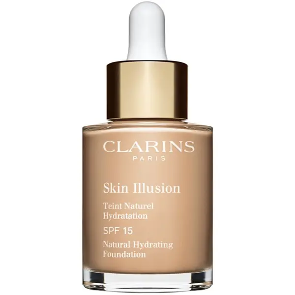 Clarins Clarins Skin Illusion Natural Hydrating Foundation posvjetljujući hidratantni puder SPF 15 nijansa 108.3N Organza 30 ml