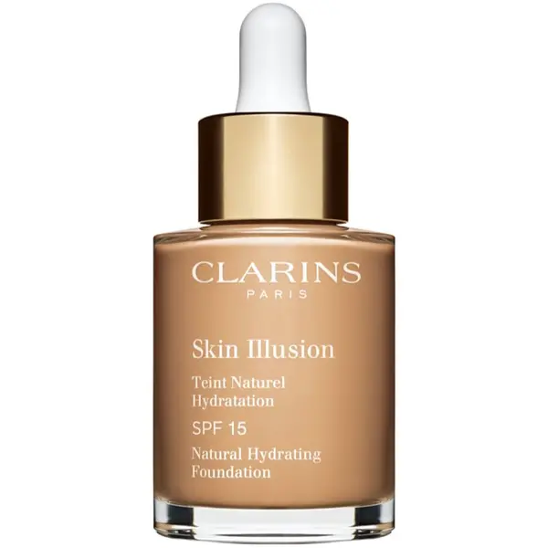 Clarins Clarins Skin Illusion Natural Hydrating Foundation posvjetljujući hidratantni puder SPF 15 nijansa 110N Honey 30 ml