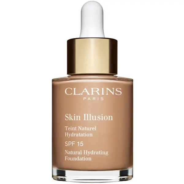 Clarins Clarins Skin Illusion Natural Hydrating Foundation posvjetljujući hidratantni puder SPF 15 nijansa 112C Amber 30 ml
