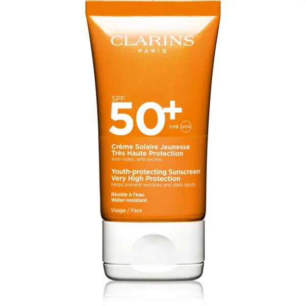 Clarins Clarins Sun Care Youth-Protecting Sunscreen krema za sunčanje za lice SPF 50+ 50 ml