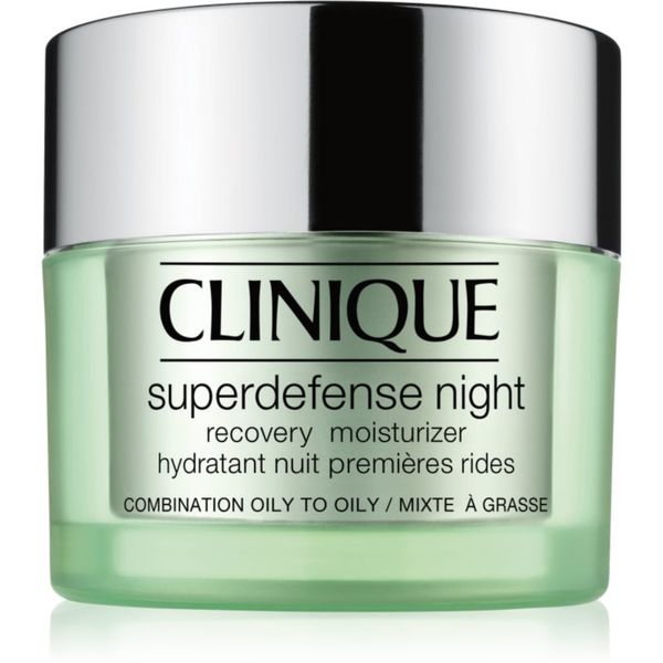 Clinique Clinique Superdefense™ Night Recovery Moisturizer hidratantna noćna krema protiv bora za mješovitu i masnu kožu 50 ml