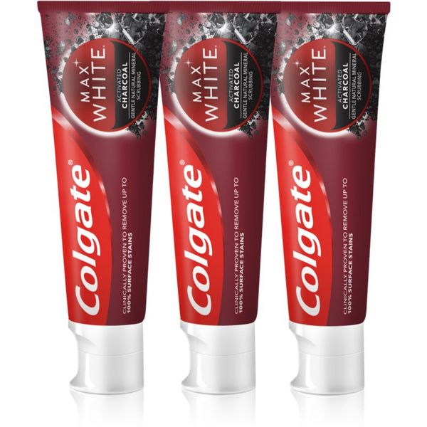 Colgate Colgate Max White Charcoal pasta za izbjeljivanje s aktivnim ugljenom 3 x 75 ml