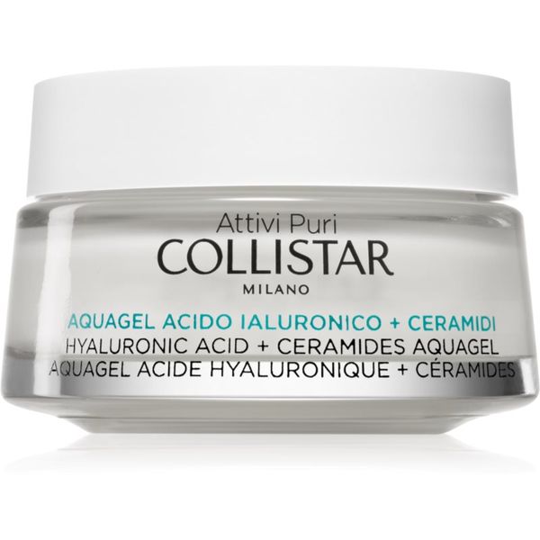 Collistar Collistar Attivi Puri Hyaluronic Acid + Ceramides Aquagel hidratantni kremasti gel s posvjetljujućim učinkom s hijaluronskom kiselinom 50 ml