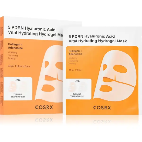 Cosrx Cosrx 5 PDRN Hyaluronic Acid Vital Hydrating Hydrogel Mask intenzivna hidrogel maska za sjaj i zaglađivanje kože lica 34 g