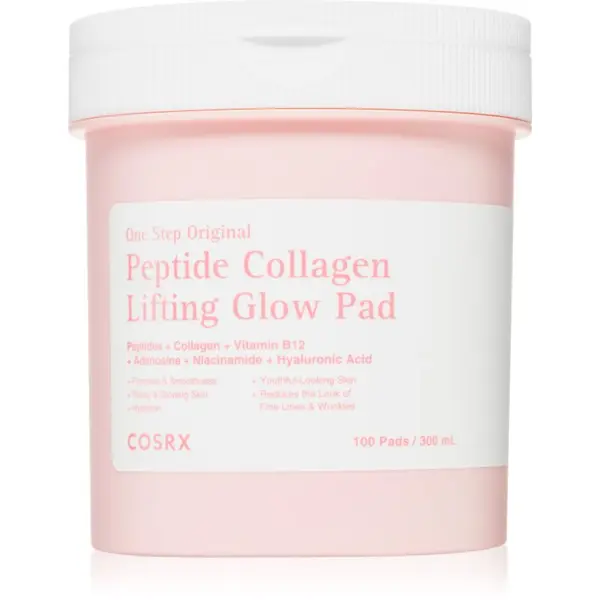 Cosrx Cosrx One Step Original Peptide Collagen Lifting Glow Pad blazinice natopljene tonerom za učvršćivanje i lifting lica 100 kom