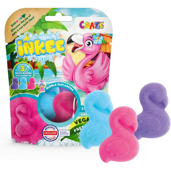 Craze Craze INKEE Flamingo bomba za kupanje za djecu 3x55 g