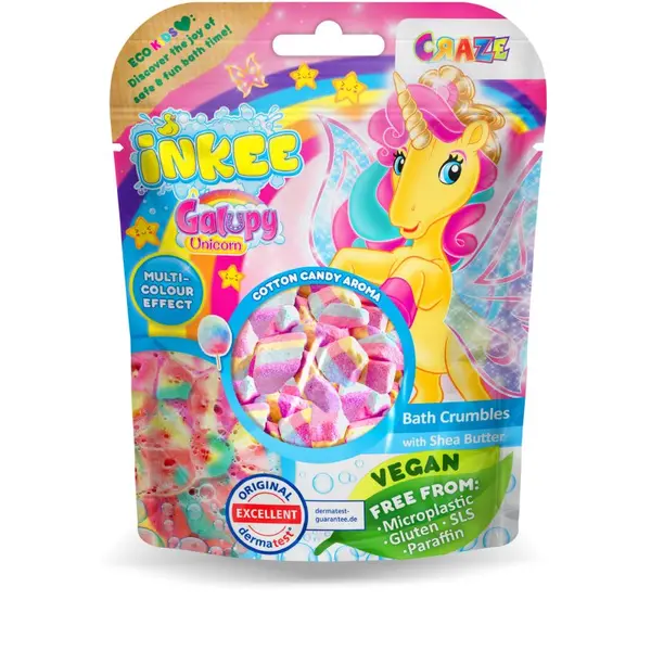 Craze Craze INKEE Galupy Unicorn pahuljice za kupanje za djecu 100 g