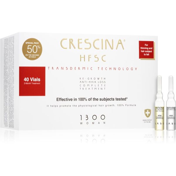Crescina Crescina Transdermic 1300 Re-Growth and Anti-Hair Loss tretman rasta kose protiv ispadanja kose za žene 40x3,5 ml