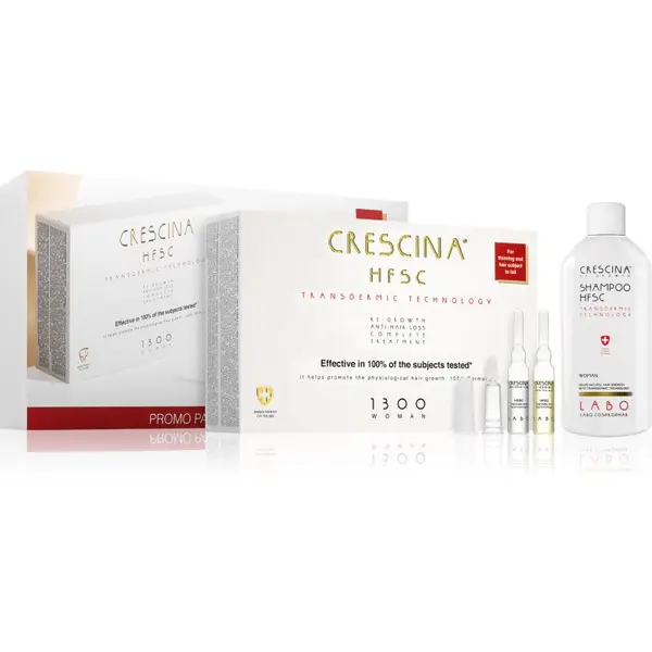 Crescina Crescina Transdermic 1300 Re-Growth and Anti-Hair Loss tretman rasta kose protiv ispadanja kose za žene ekonomično pakiranje