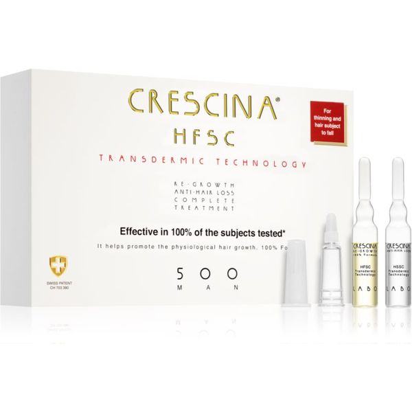 Crescina Crescina Transdermic 500 Re-Growth and Anti-Hair Loss tretman rasta kose protiv ispadanja kose za muškarce 20x3,5 ml
