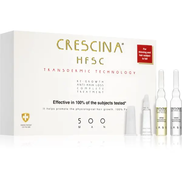 Crescina Crescina Transdermic 500 Re-Growth and Anti-Hair Loss tretman rasta kose protiv ispadanja kose za muškarce 20x3,5 ml