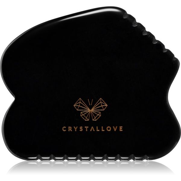 Crystallove Crystallove Black Obsidian Contour Gua Sha pomagalo za masažu 1 kom