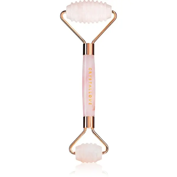 Crystallove Crystallove Rose Quartz 3D Teeth Roller valjak za masažu za lice 1 kom