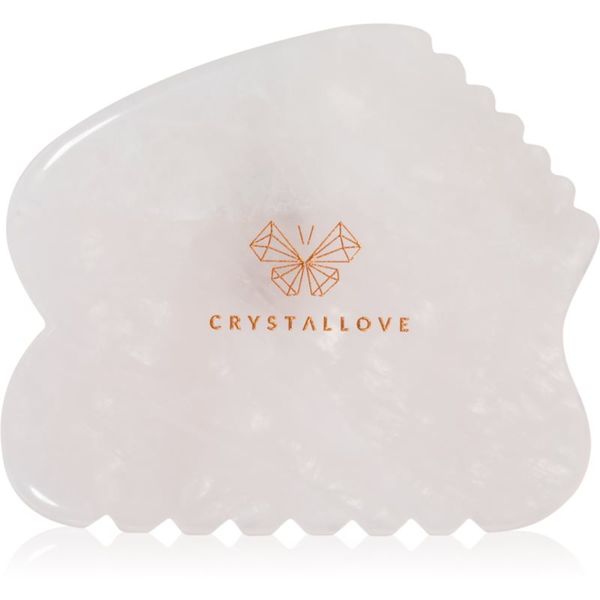 Crystallove Crystallove Rose Quartz Contour Gua Sha pomagalo za masažu za lice 1 kom