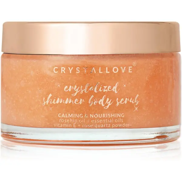 Crystallove Crystallove Rose Quartz Shimmer Body Scrub piling za tijelo svjetlucavi 200 g
