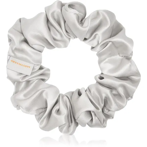 Crystallove Crystallove Silk Scrunchie svilena gumica za kosu Silver 1 kom