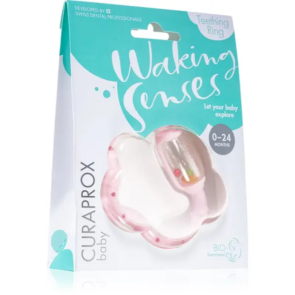 Curaprox Curaprox Baby Waking Senses prsten za žvakanje s masažnom zubnom četkicom i zvečkom 1 kom