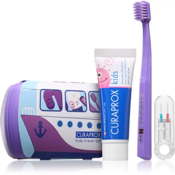 Curaprox Curaprox Kids Travel Set putni kozmetički set za zube, jezik i desni za djecu